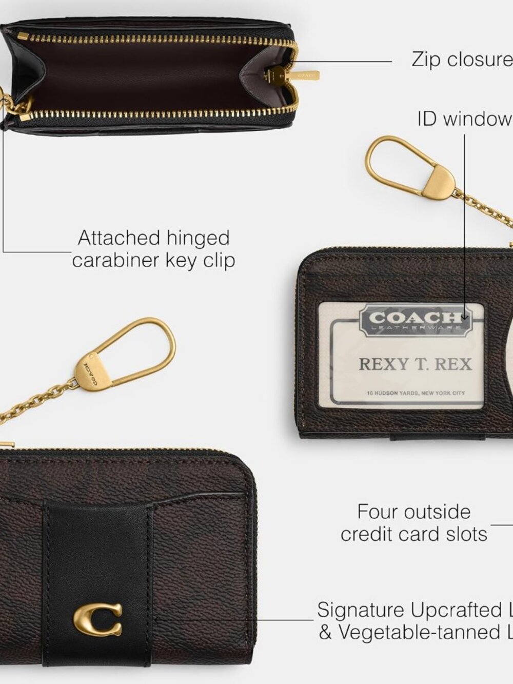 Coach Essential Key Zip Card Case - Picture 3 of 5